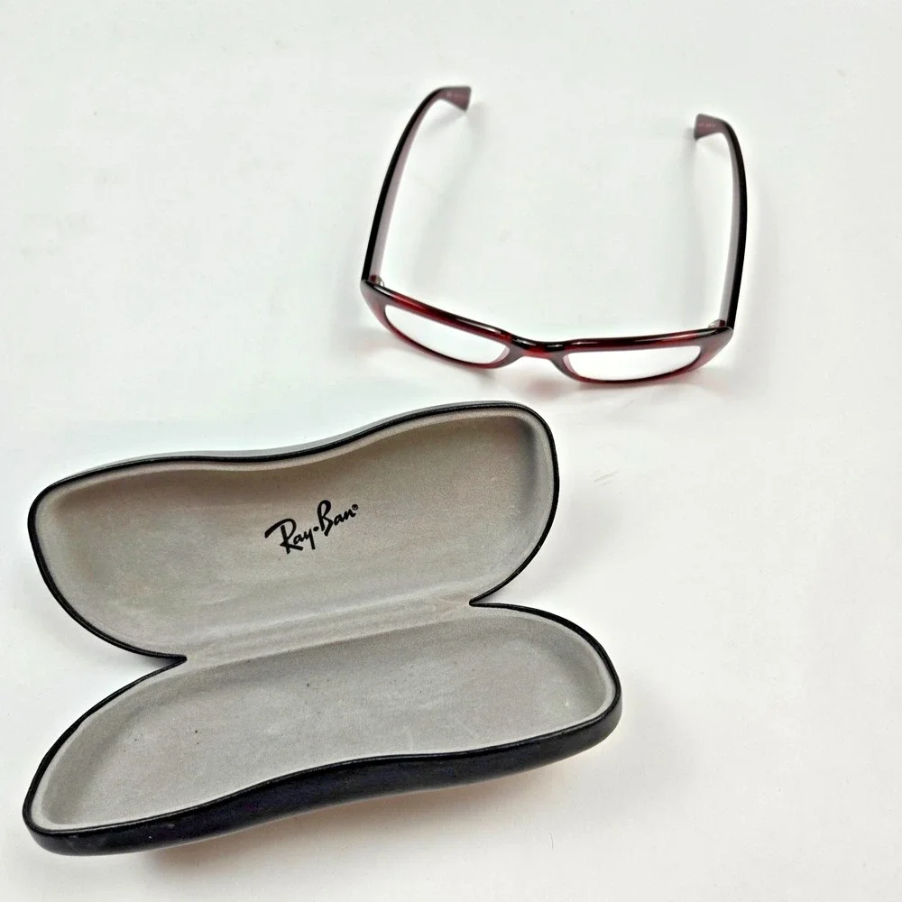 Ray‎ Ban Burgundy Rectangular Glasses Frames Italy RB4122 735/8G 3N